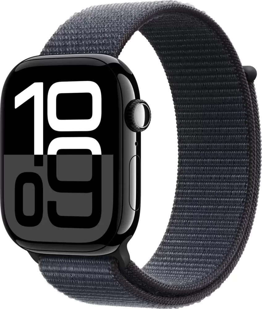 Apple Watch Series 10 42 мм (алюминиевый корпус, черный/темно-серый, нейлоновый ремешок