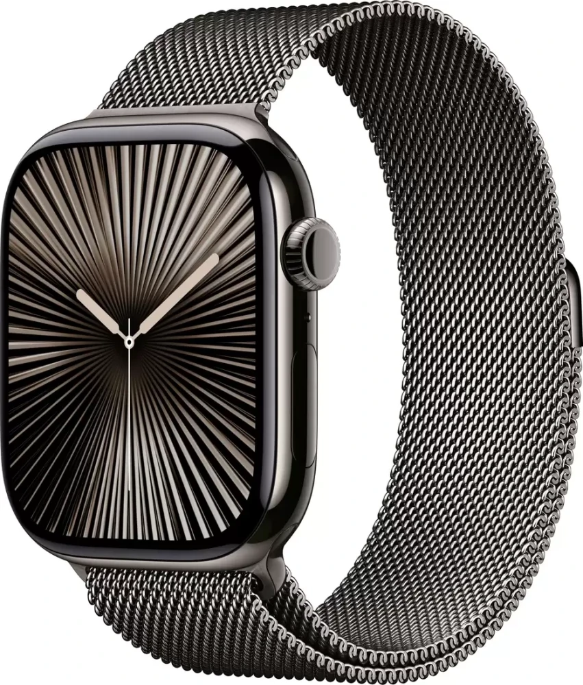 Умные часы Apple Watch Series 10 LTE 42 мм (титановый корпус, черный/сланец, миланская петля)