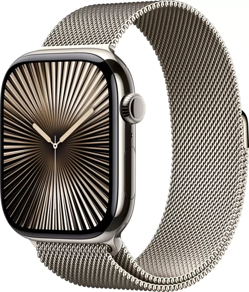 Умные часы Apple Watch Series 10 LTE 46 мм (титановый корпус, титановый/титановый, миланская петля)