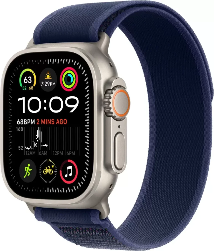 Умные часы Apple Watch Ultra 2 LTE 49 мм (титановый корпус, титановый/синий, нейлоновый ремешок S/M)