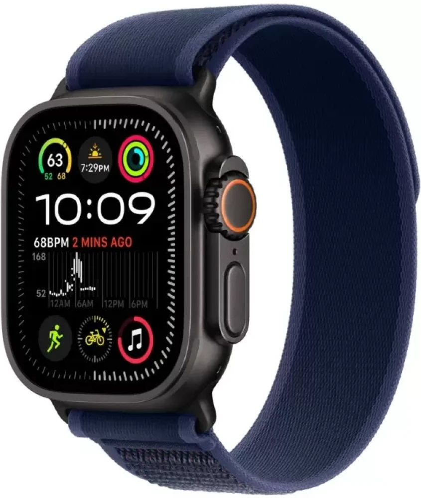 Умные часы Apple Watch Ultra 2 LTE 49 мм (титановый корпус, черный/синий, нейлоновый ремешок M/L)