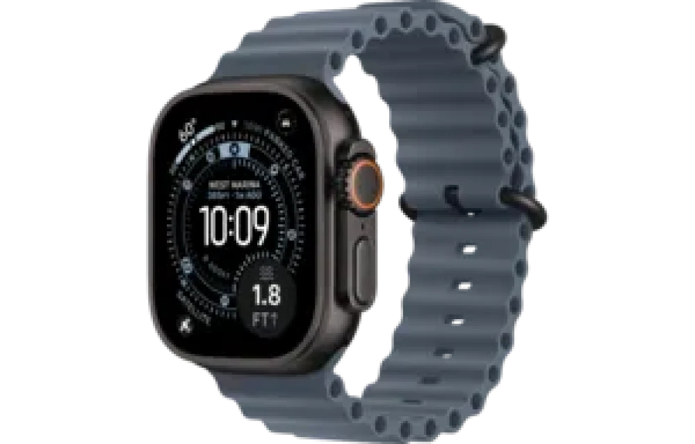 Умные часы Apple Watch Ultra 3 LTE 49 мм (титановый корпус, черный/синий, ремешок из эластомера)