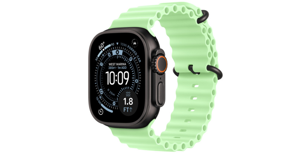 Умные часы Apple Watch Ultra 3 LTE 49 мм (титановый корпус, черный/салатовый, ремешок из эластомера)