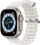 Apple Watch Ultra LTE 49 мм (титановый корпус, титановый/белый, ремешок из эластомера) - фото