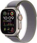 Apple Watch Ultra 2 LTE 49 мм (титановый корпус, титановый/серо-зеленый, нейлоновый ремешок размера S/M) - фото