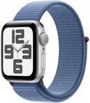 Apple Watch SE 2023 40 мм (алюминиевый корпус, серебристый/грозовой синий, нейлоновый ремешок) - фото