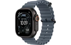 Умные часы Apple Watch Ultra 3 LTE 49 мм (титановый корпус, черный/синий, ремешок из эластомера) - фото