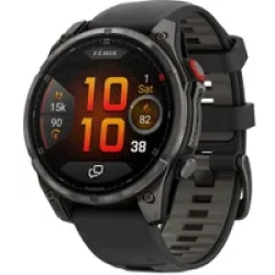 Умные часы Garmin Fenix 8 Pro 47мм (серый, черный силиконовый ремешок) - фото