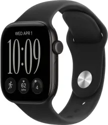 Умные часы Apple Watch Series 12 42 мм (алюминиевый корпус, черный/черный, спортивный силиконовый ремешок S/M) - фото