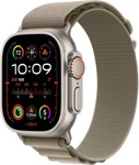 Apple Watch Ultra 2 LTE 49 мм (титановый корпус, титановый/оливковый, текстильный ремешок размера S) - фото
