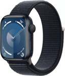 Apple Watch Series 9 41 мм (алюминиевый корпус, полуночный/полуночный, спортивный нейлоновый ремешок) - фото