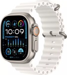 Apple Watch Ultra 2 LTE 49 мм (титановый корпус, титановый/белый, ремешок из эластомера) - фото